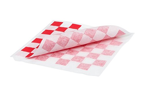 Rustic Pearl Collection Food Grade Tissue Paper Deli Wrappers Double Open Bags, 100 PC, Red White Check, Pack of 100