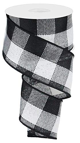 Black & White Buffalo Check Ribbon, 2.5" wide x 10 yards