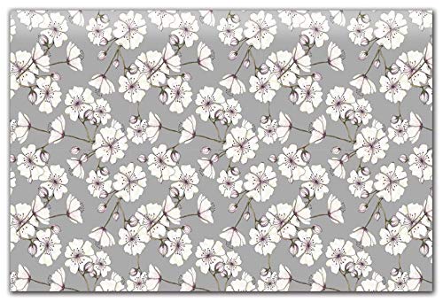 Silver Cherry Blossoms Tissue Paper