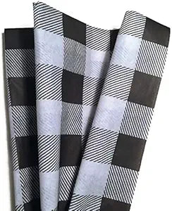 Black Buffalo Plaid Tissue Paper