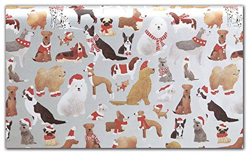 Gift WRAP Tissue Paper for Christmas, 24 Sheets, Large 20x30, Printed Decorative Tissue Paper for Gift Wrapping (Christmas Puppy Dogs)