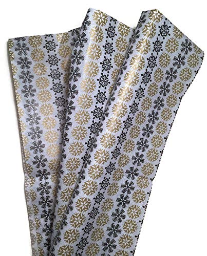 Black & Gold Snowflakes Tissue Paper