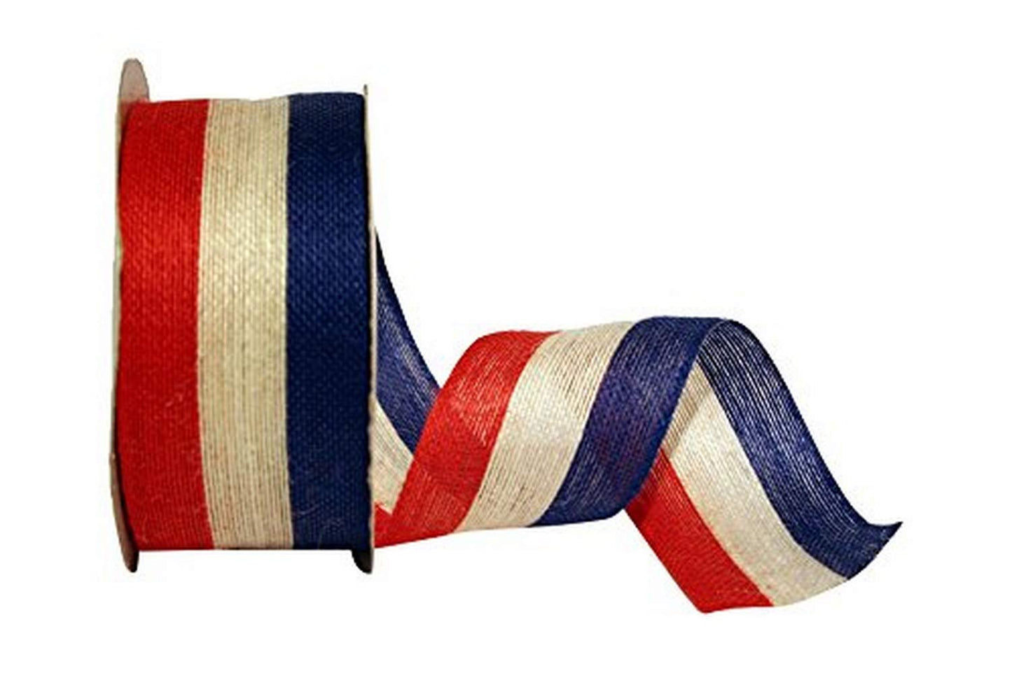 Jute Patriotic Stripe Ribbon, 2-1/2 Inch X 20 Yards