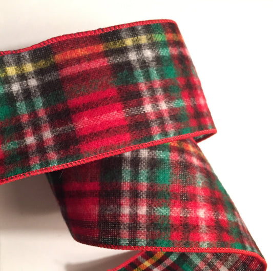Classic Red Tartan Flannel Ribbon, 2.5" Wide x 10 Yards - Lightweight Flannel Feel : Lumberjack Party Supplies :