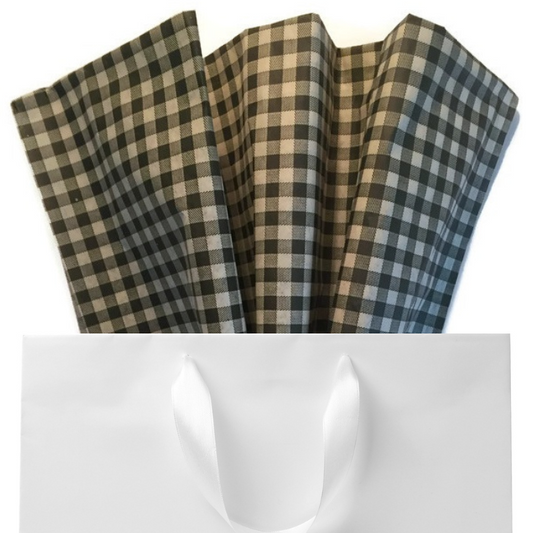 Black & Tan Gingham Tissue Paper