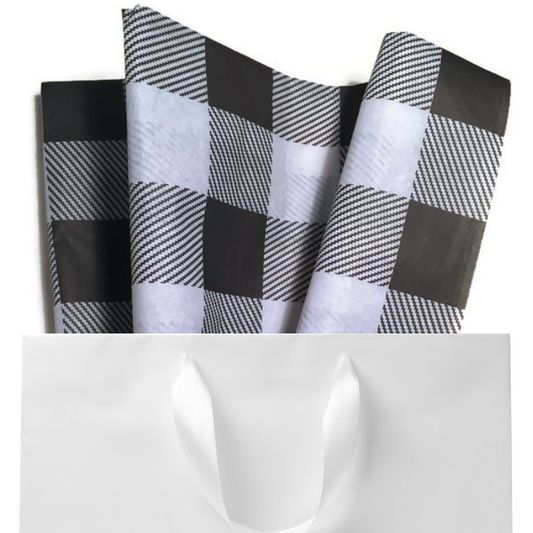 Black Buffalo Plaid Tissue Paper