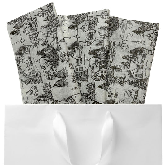 Country Village Illustrations Tissue Paper