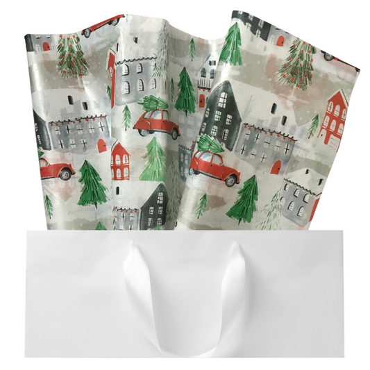 Country Village Christmas Tissue Paper