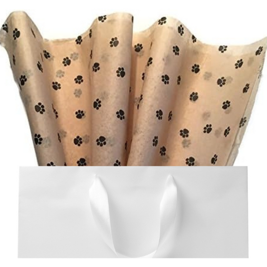 Tan Dog Paw Tissue Paper