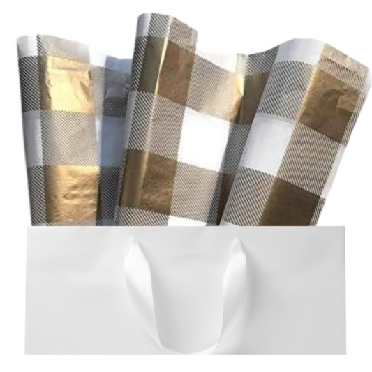 Gold Buffalo Plaid Tissue Paper