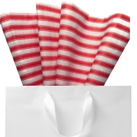 Red & White Striped Peppermint Tissue Paper