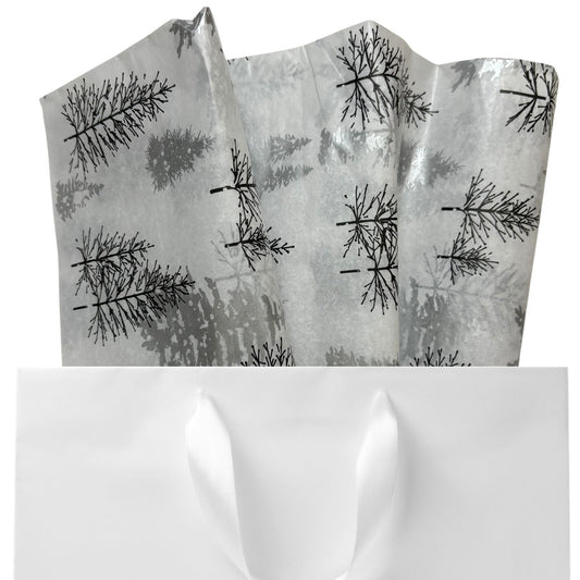 Silver Trees Tissue Paper