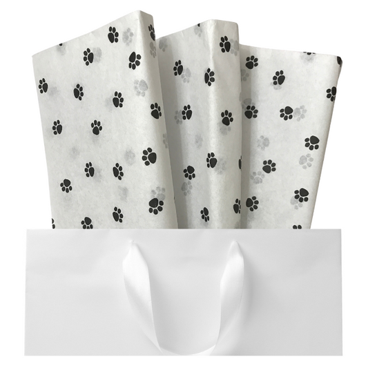 White Dog Paw Tissue Paper