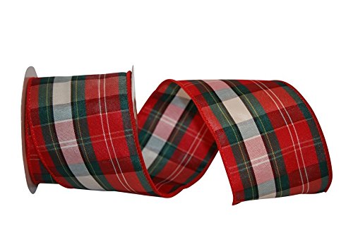 Classic Red Montana Plaid Ribbon, 2-1/2 Inch X 25 Yards